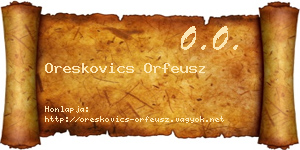 Oreskovics Orfeusz névjegykártya